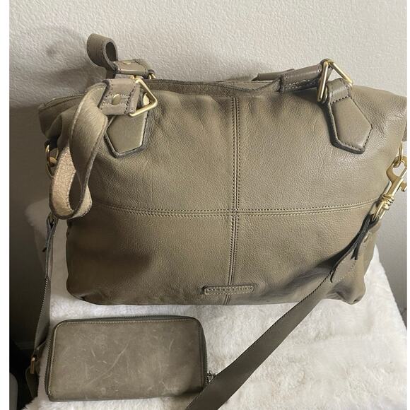 Liebeskind Handbags - Liebeskind Leather Berlin Handbag Purse Bag With Matching Wallet Taupe Brown